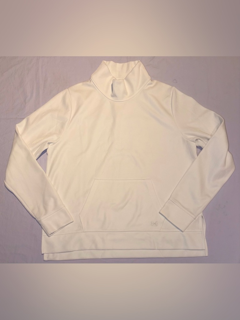 Under Armour Women's ColdGear Loose Funnel Neck Pullover Sweatshirt White Large
